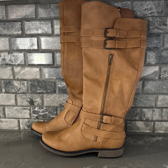 BareTraps Tan Over the Knee Boots size 9 New in Box - Picture 1 of 10